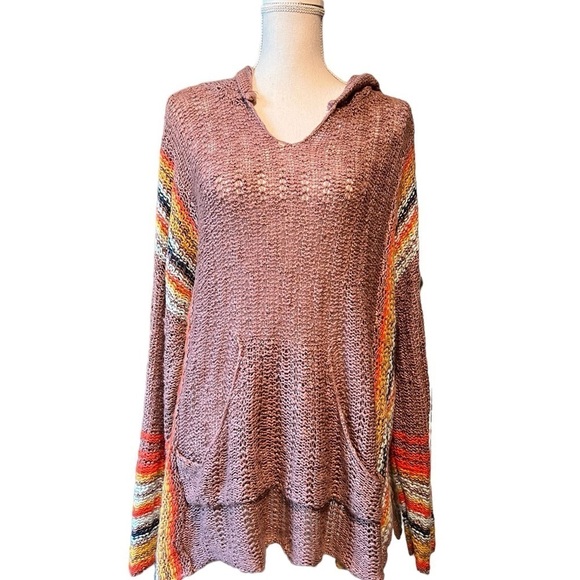 EASEL WOMEN’S PRETTY PULOVER LOOSE WOVEN OVERSIZED HOODIE SIZE MEDIUM - Picture 5 of 9